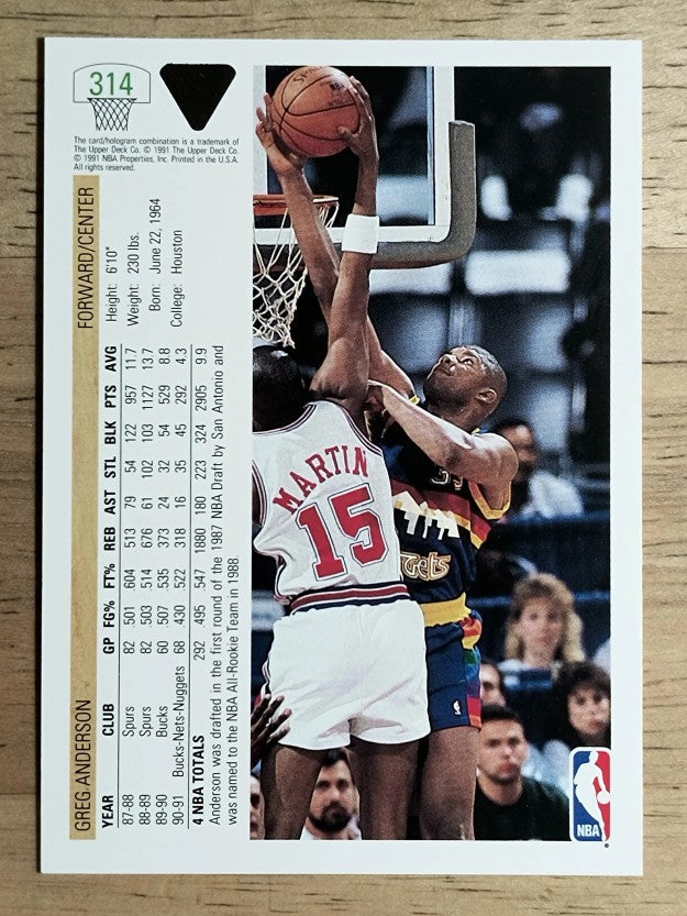 1991-92 Upper Deck #314 Greg Anderson