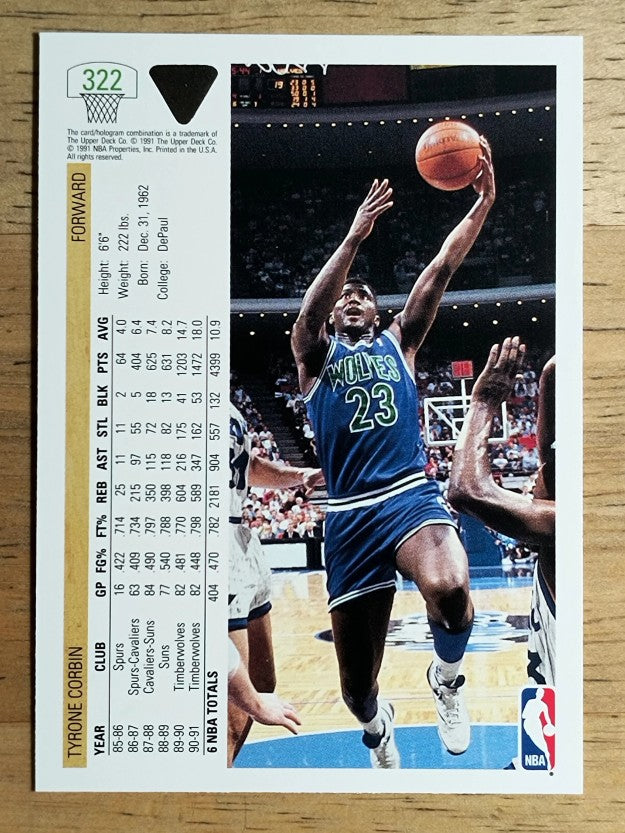 1991-92 Upper Deck #322 Tyrone Corbin