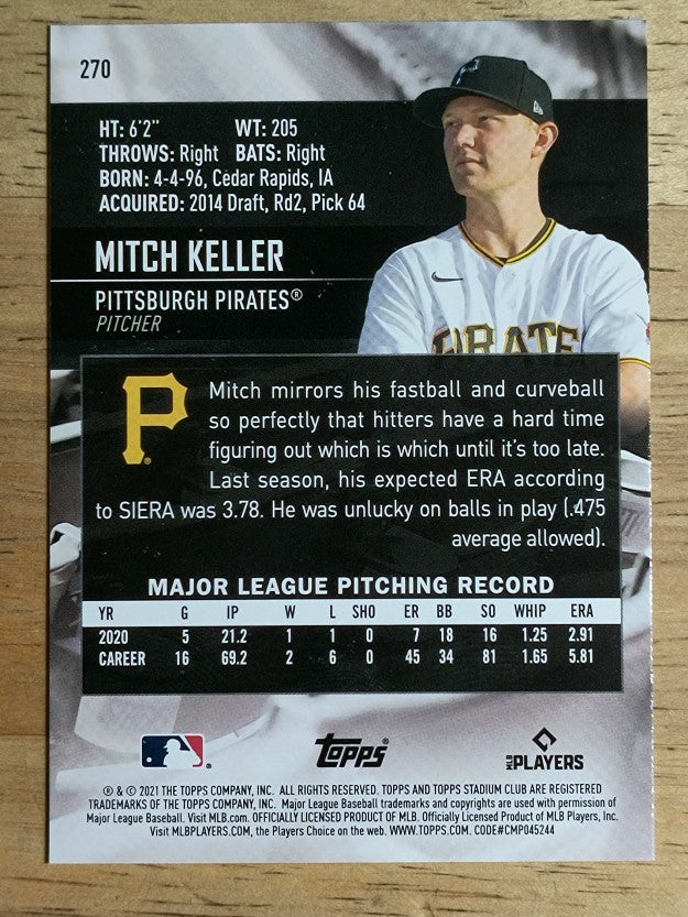2021 Stadium Club #270 Mitch Keller