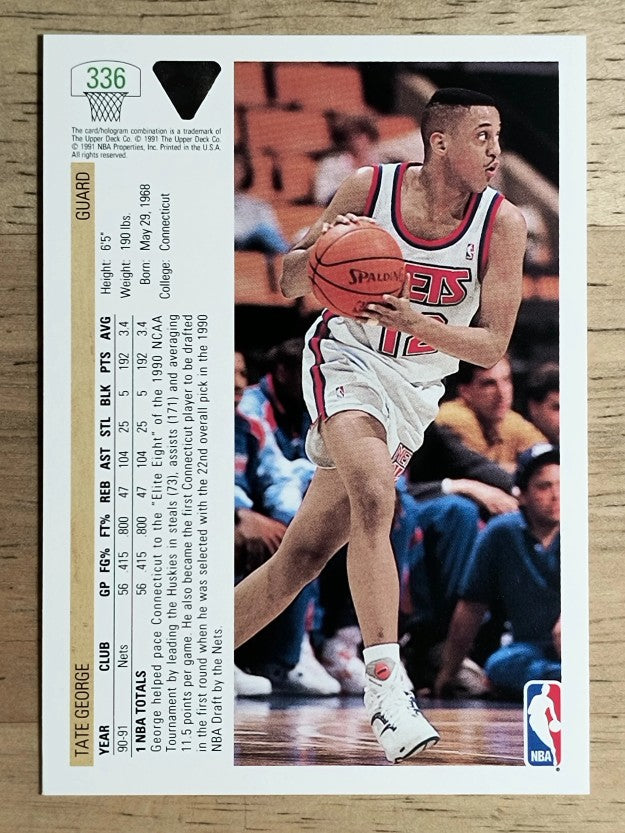 1991-92 Upper Deck #336 Tate George