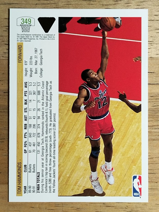 1991-92 Upper Deck #349 Tom Hammonds