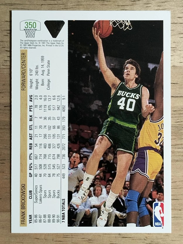 1991-92 Upper Deck #350 Frank Brickowski