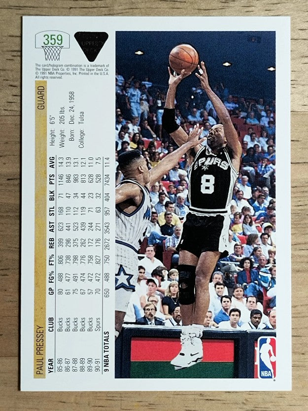 1991-92 Upper Deck #359 Paul Pressey