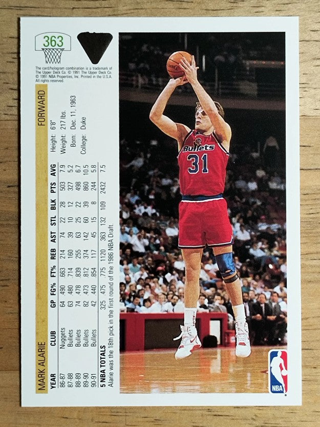 1991-92 Upper Deck #363 Mark Alarie