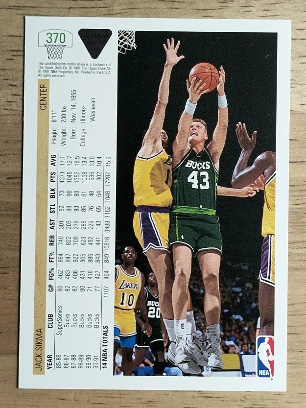 1991-92 Upper Deck #370 Jack Sikma