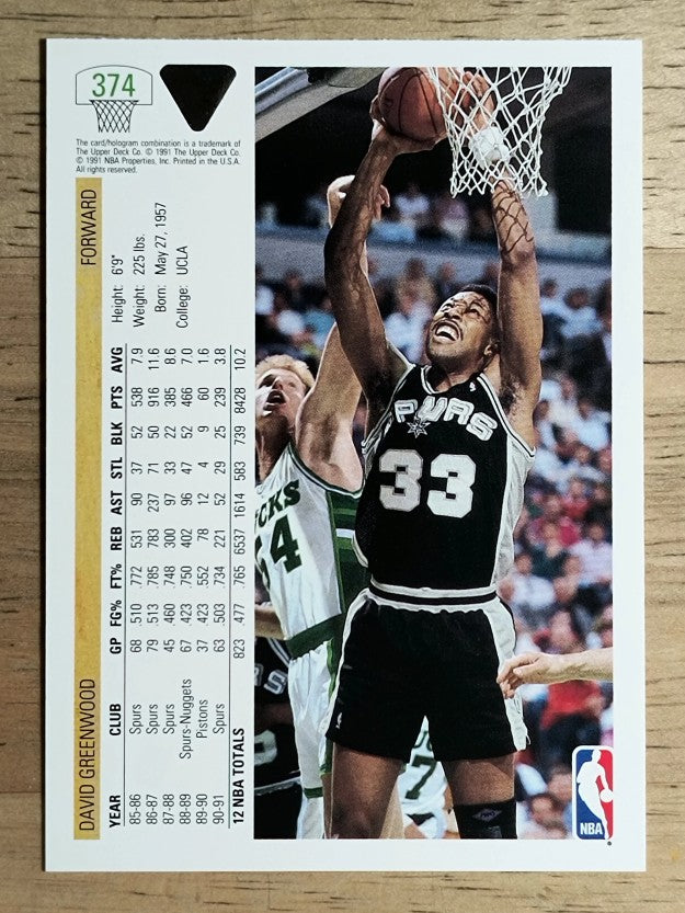 1991-92 Upper Deck #374 David Greenwood