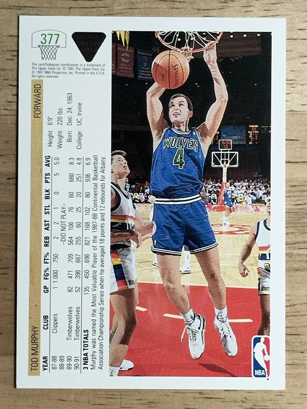 1991-92 Upper Deck #377 Tod Murphy