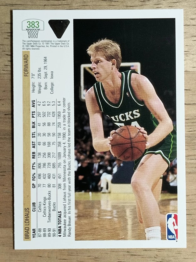1991-92 Upper Deck #383 Brad Lohaus