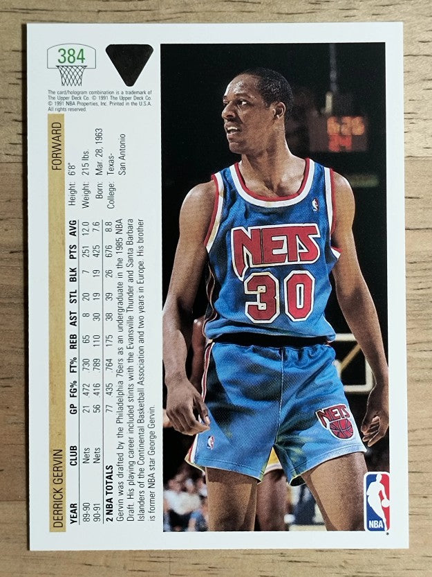 1991-92 Upper Deck #384 Derrick Gervin