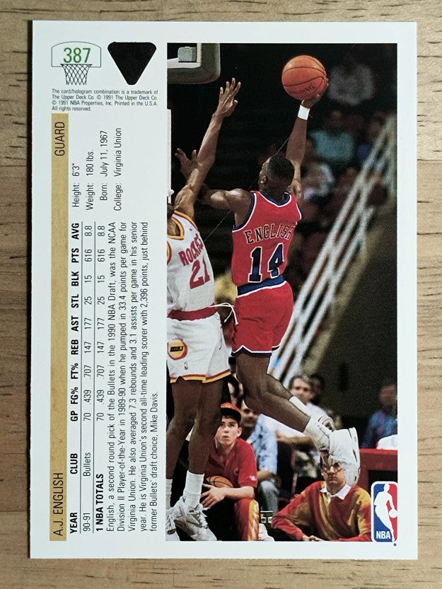 1991-92 Upper Deck #387 A.J. English