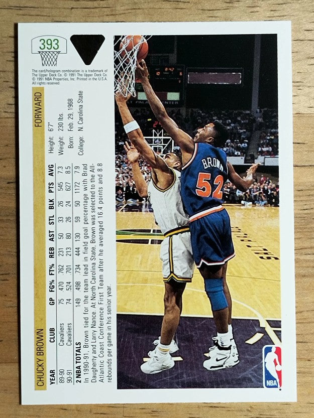 1991-92 Upper Deck #393 Chucky Brown