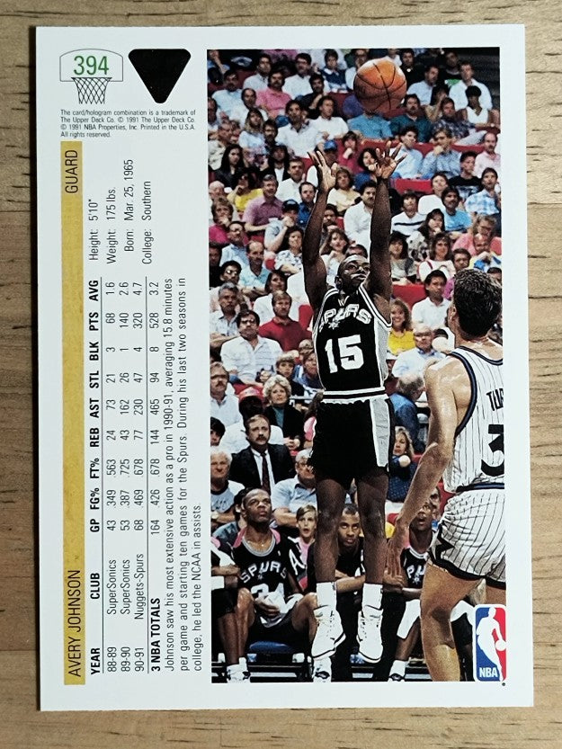 1991-92 Upper Deck #394 Avery Johnson