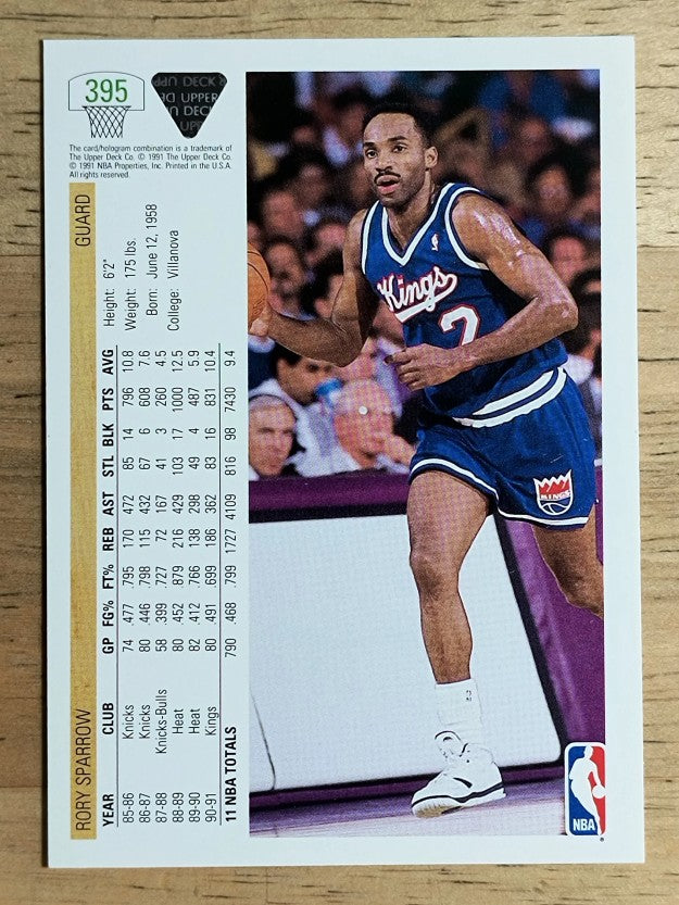 1991-92 Upper Deck #395 Rory Sparrow