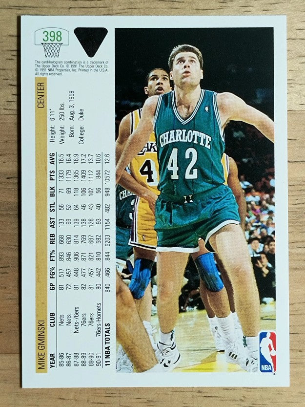 1991-92 Upper Deck #398 Mike Gminski
