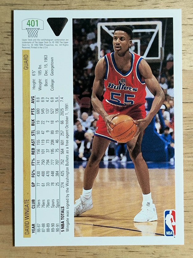 1991-92 Upper Deck #401 David Wingate
