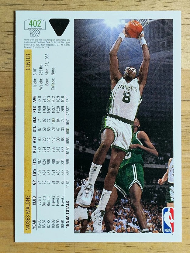 1991-92 Upper Deck #402 Moses Malone