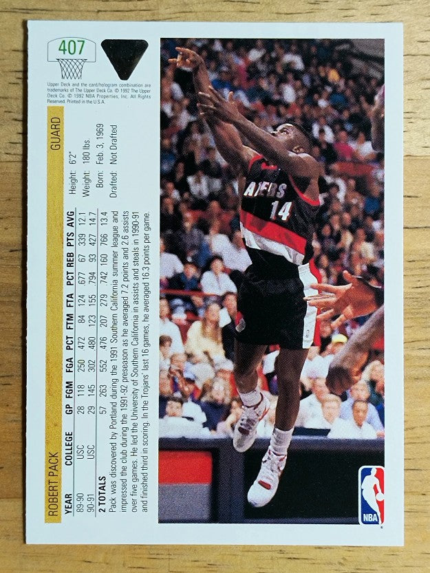 1991-92 Upper Deck #407 Robert Pack RC