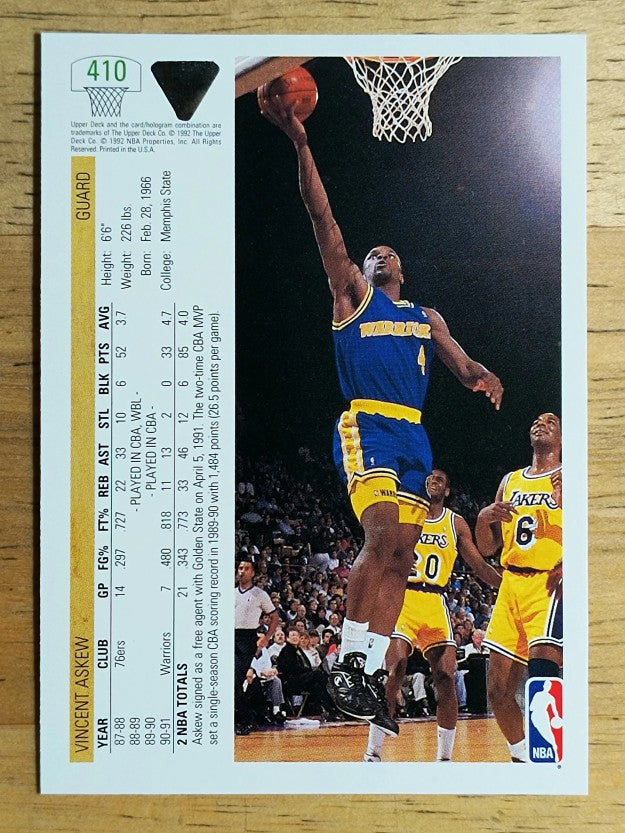 1991-92 Upper Deck #410 Vincent Askew RC