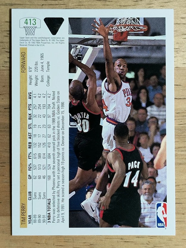 1991-92 Upper Deck #413 Tim Perry