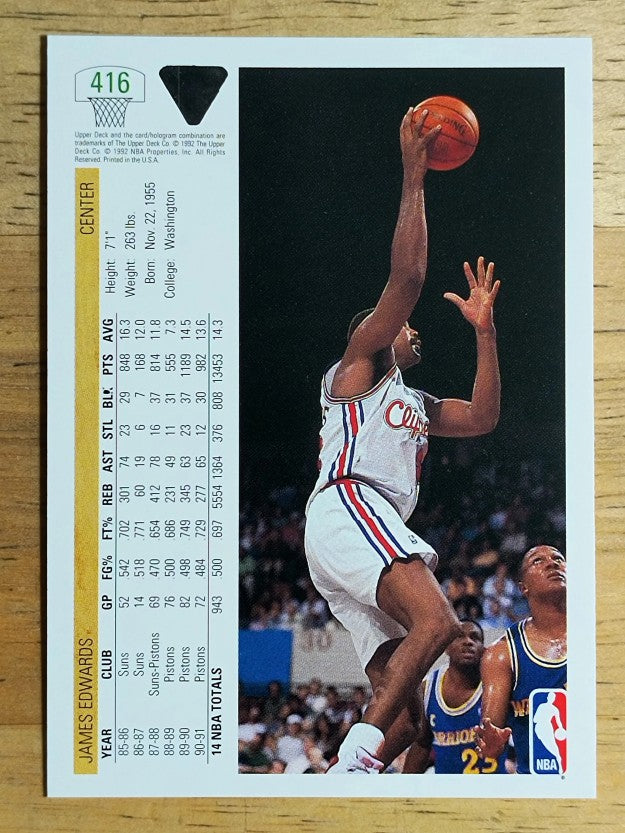 1991-92 Upper Deck #416 James Edwards