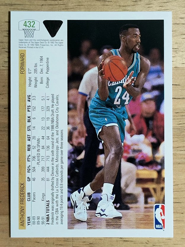 1991-92 Upper Deck #432 Anthony Frederick RC