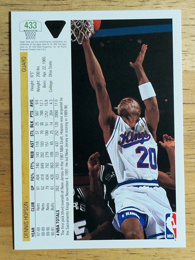 1991-92 Upper Deck #433 Dennis Hopson