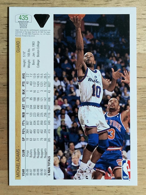 1991-92 Upper Deck #435 Michael Adams