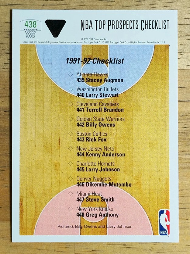 1991-92 Upper Deck #438 Larry Johnson CL/Billy Owens