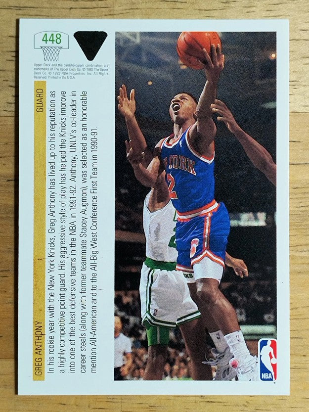 1991-92 Upper Deck #448 Greg Anthony TP