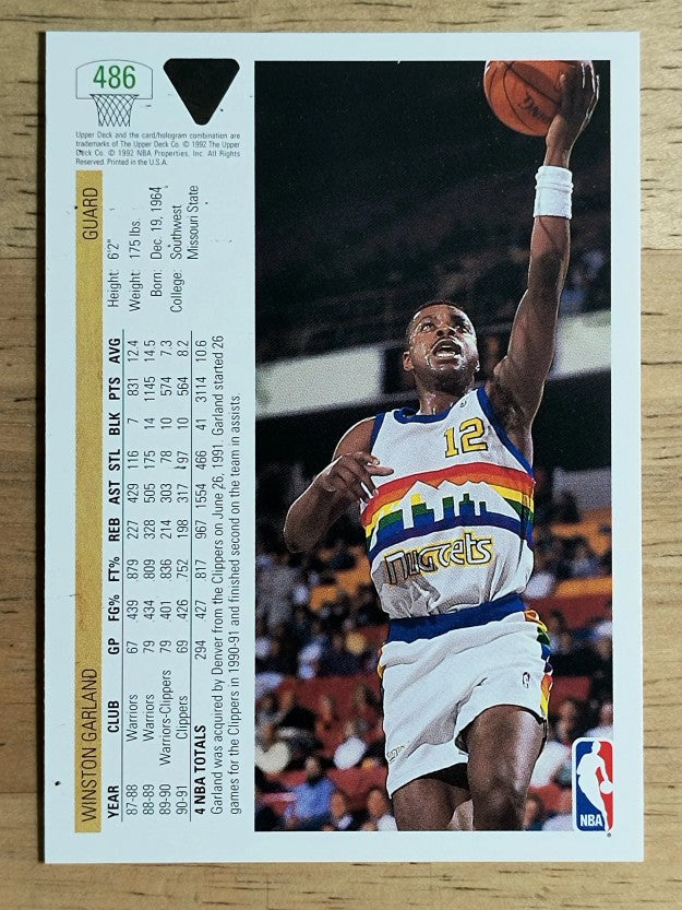 1991-92 Upper Deck #486 Winston Garland