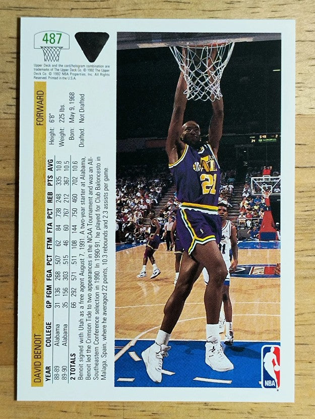 1991-92 Upper Deck #487 David Benoit RC