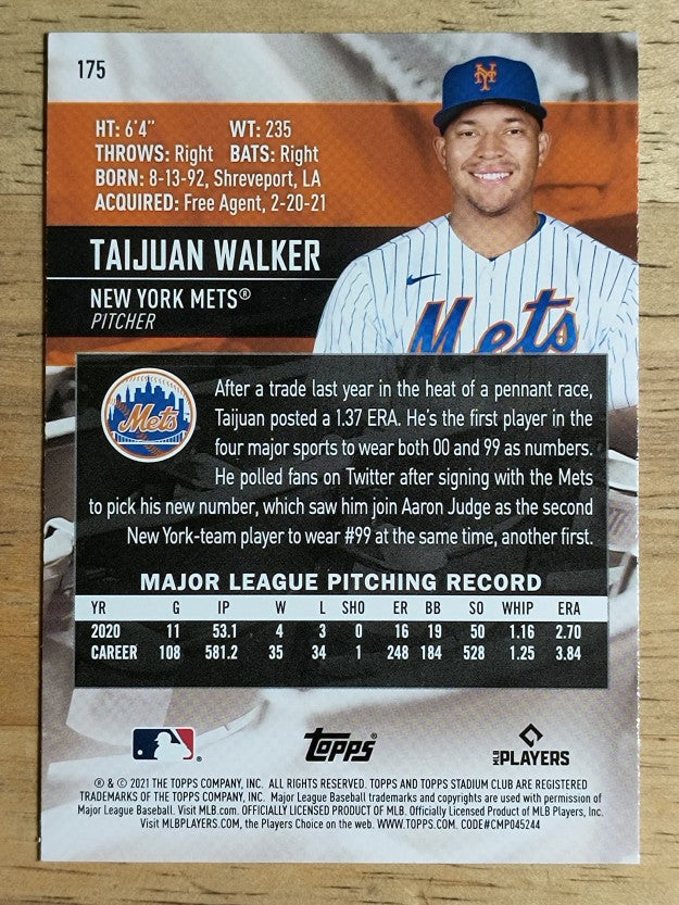2021 Stadium Club #175 Taijuan Walker