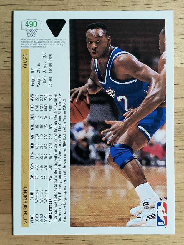 1991-92 Upper Deck #490 Mitch Richmond