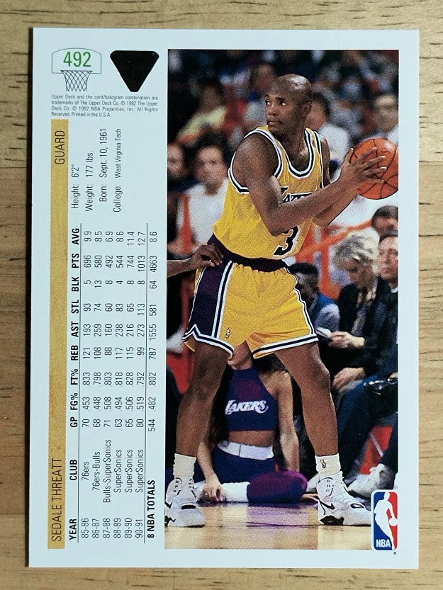1991-92 Upper Deck #492 Sedale Threatt
