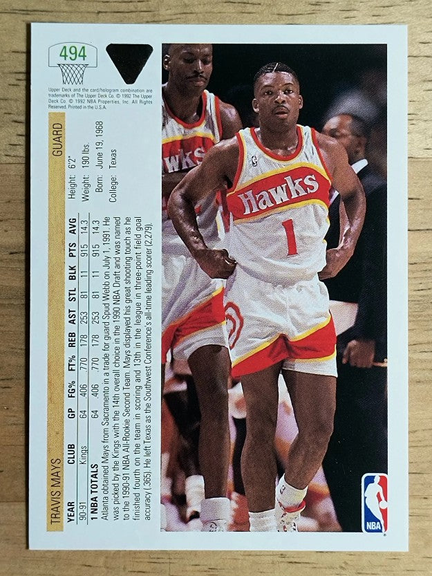1991-92 Upper Deck #494 Travis Mays
