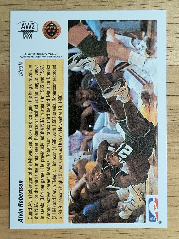 1991-92 Upper Deck Award Winner Holograms #AW2 Alvin Robertson/Steals Leader