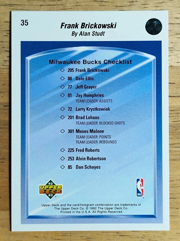 1992-93 Upper Deck #35 Frank Brickowski TC