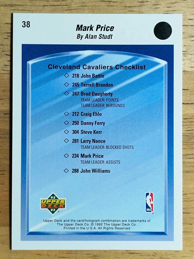 1992-93 Upper Deck #38 Mark Price TC