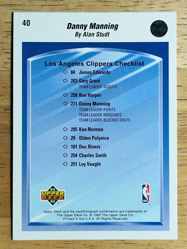 1992-93 Upper Deck #40 Danny Manning TC