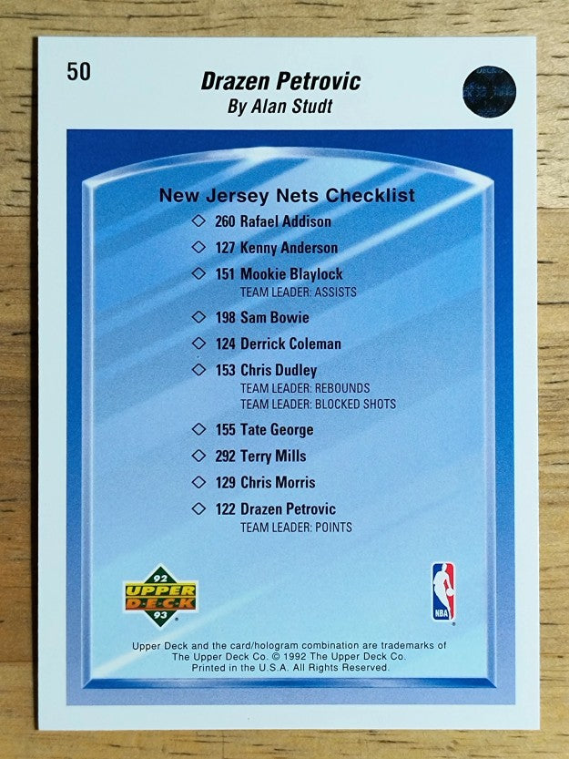 1992-93 Upper Deck #50 Drazen Petrovic TC