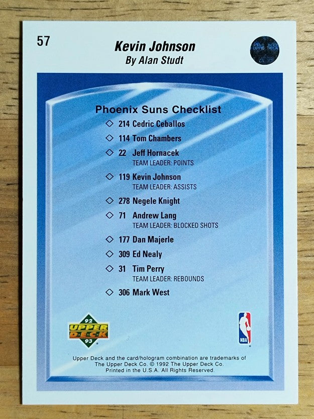 1992-93 Upper Deck #57 Kevin Johnson TC