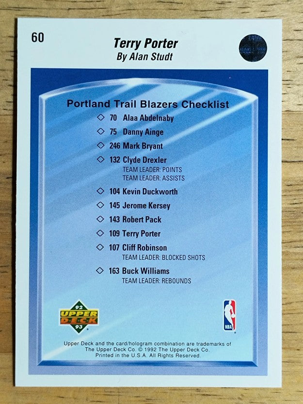 1992-93 Upper Deck #60 Terry Porter TC