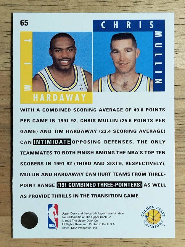 1992-93 Upper Deck #65 Tim Hardaway ST/Chris Mullin