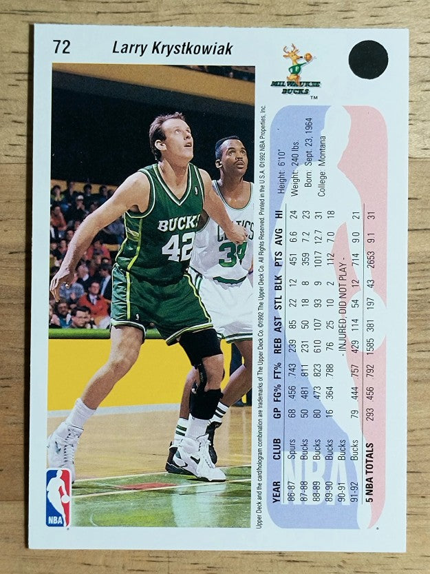 1992-93 Upper Deck #72 Larry Krystkowiak