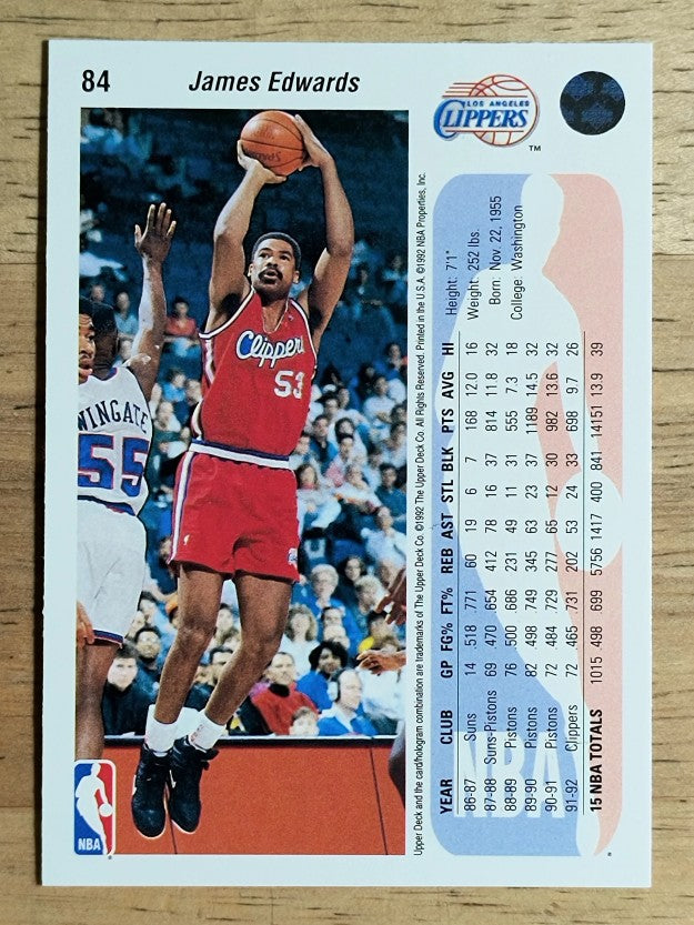 1992-93 Upper Deck #84 James Edwards