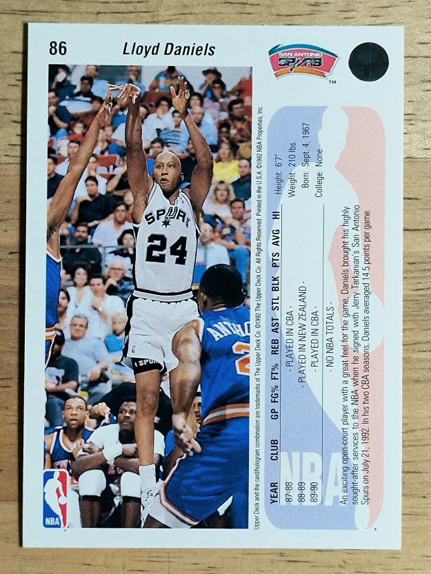 1992-93 Upper Deck #86 Lloyd Daniels RC