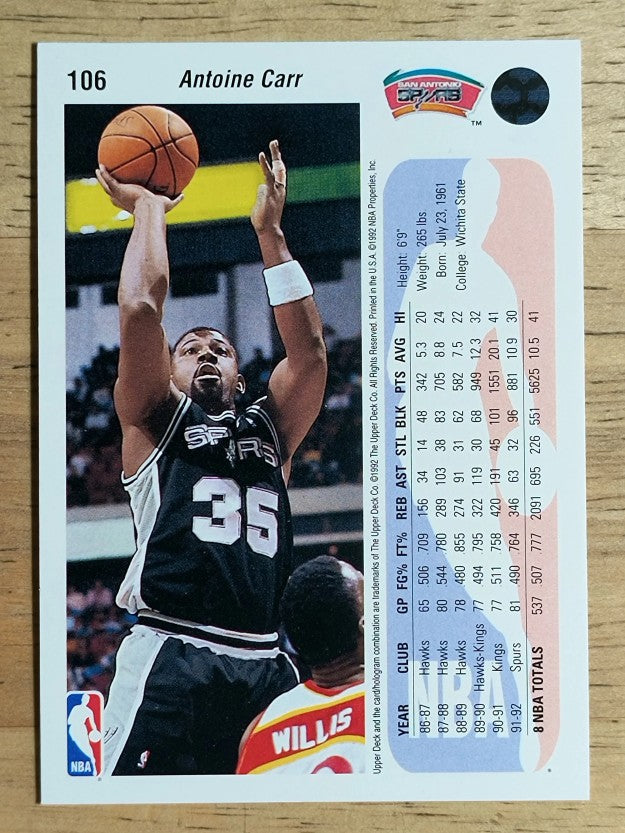 1992-93 Upper Deck #106 Antoine Carr