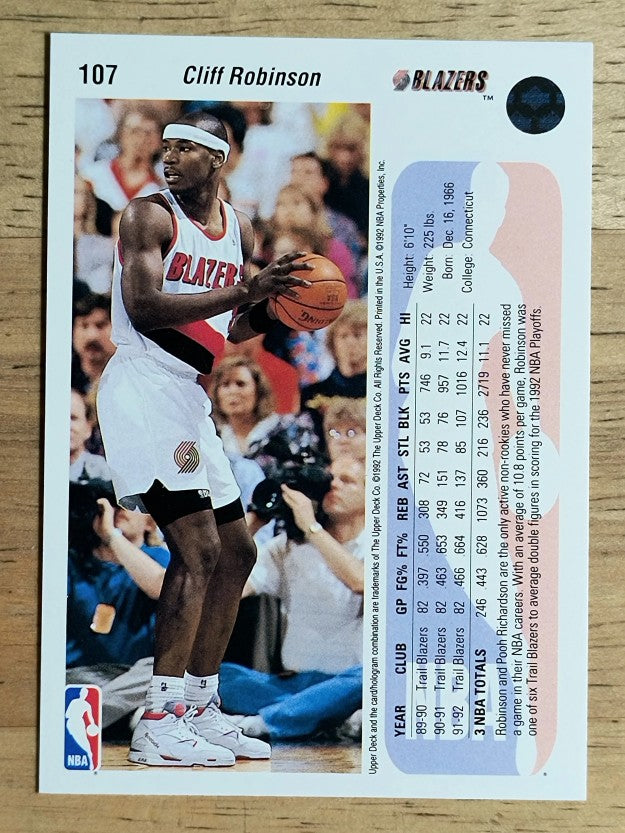 1992-93 Upper Deck #107 Clifford Robinson