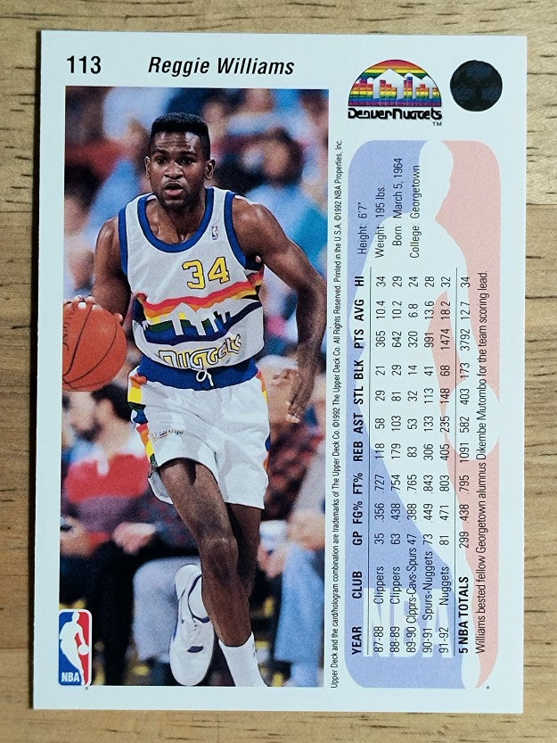 1992-93 Upper Deck #113 Reggie Williams