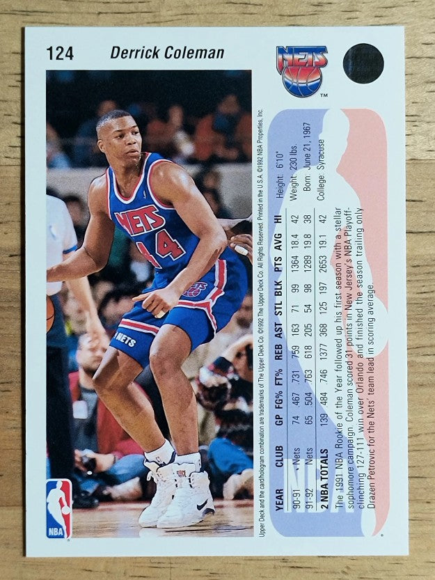 1992-93 Upper Deck #124 Derrick Coleman